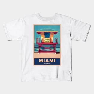 Miami  Vintage Travel Poster Kids T-Shirt